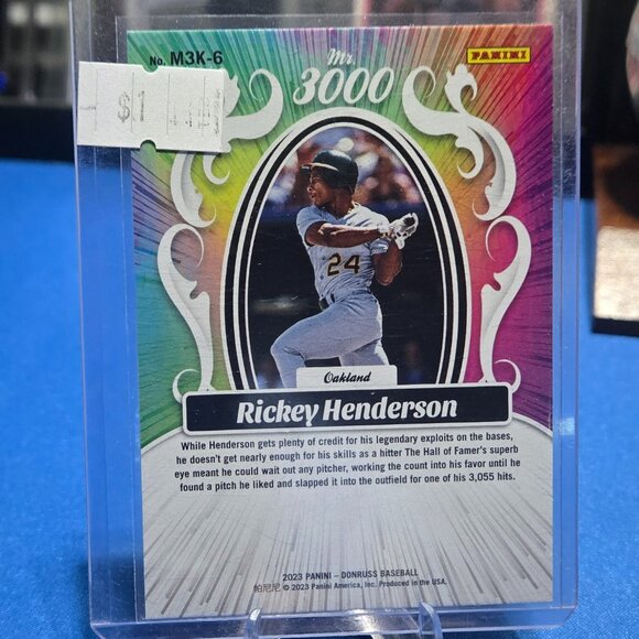 2023 Panini Donruss Mr. 3000 #MSK-6 Rickey Henderson (HOF) Vector - Picture 2 of 2